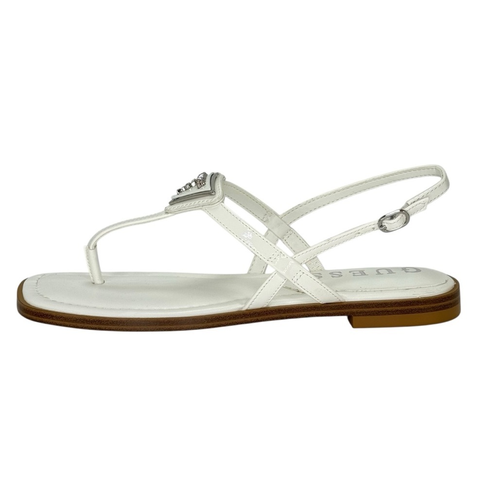 Guess Los Angeles Rainey White Patent Leather Womens Thong Sandals Size 6.5M - Picture 3 of 11